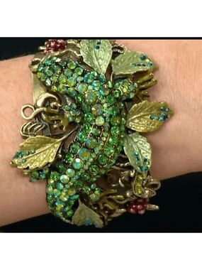 KIRKS FOLLY Gold Salamander Cuff Bracelet